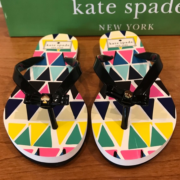 KATE SPADE Nimi Geometric Print Bow Flip Flop - Picture 2 of 5